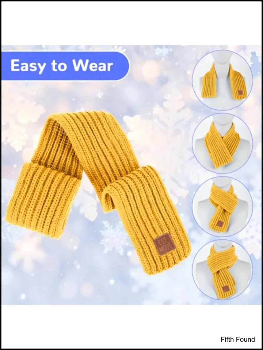 Abeillo Kids Winter Knit Scarf Soft Knitted Neck Warmer Wrap for Boys Girls